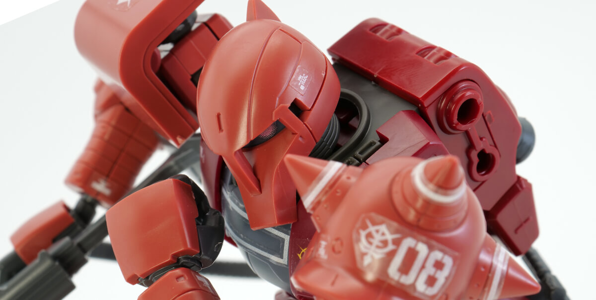 HG MS-05S シャア専用ザクIのガンプラレビュー画像です