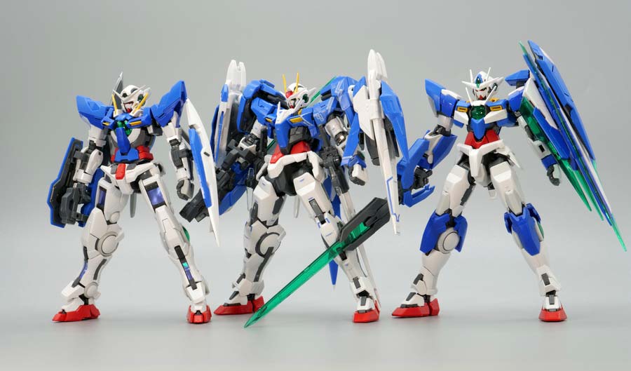 純正新品 RG 1/144 ダブルオークアンタ+トランザムライザー+エクシア 3 