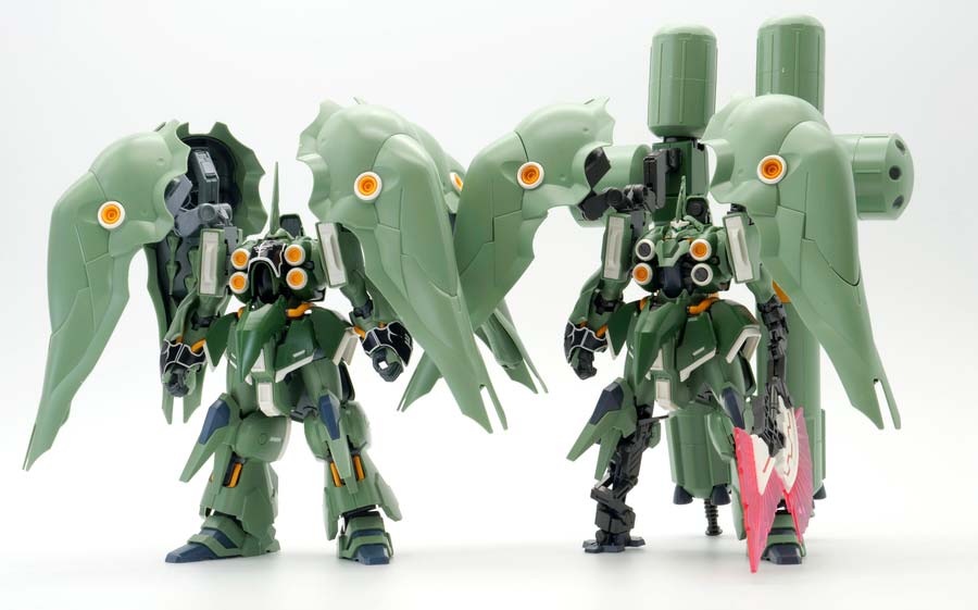 HGクシャトリヤとリペアードの比較ガンプラレビュー画像です