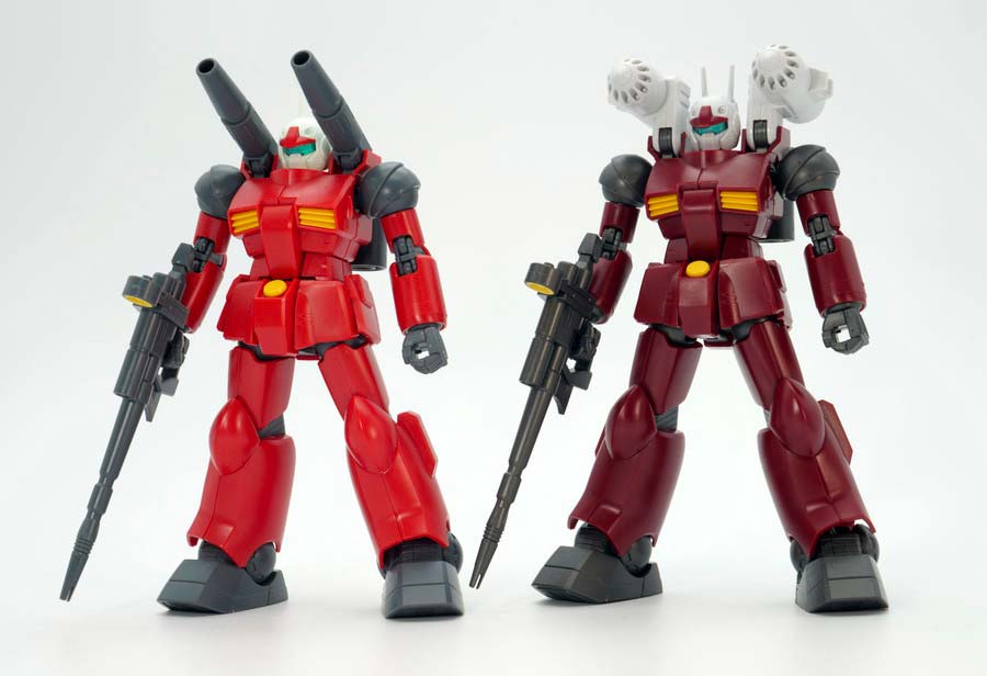 HGUCガンキャノンと21stCENTURY REAL TYPE Ver.の違い・比較ガンプラレビュー画像です