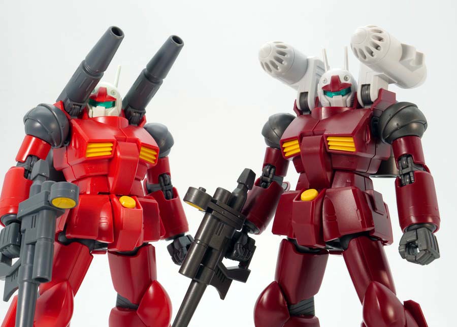 HGUCガンキャノンと21stCENTURY REAL TYPE Ver.の違い・比較ガンプラレビュー画像です