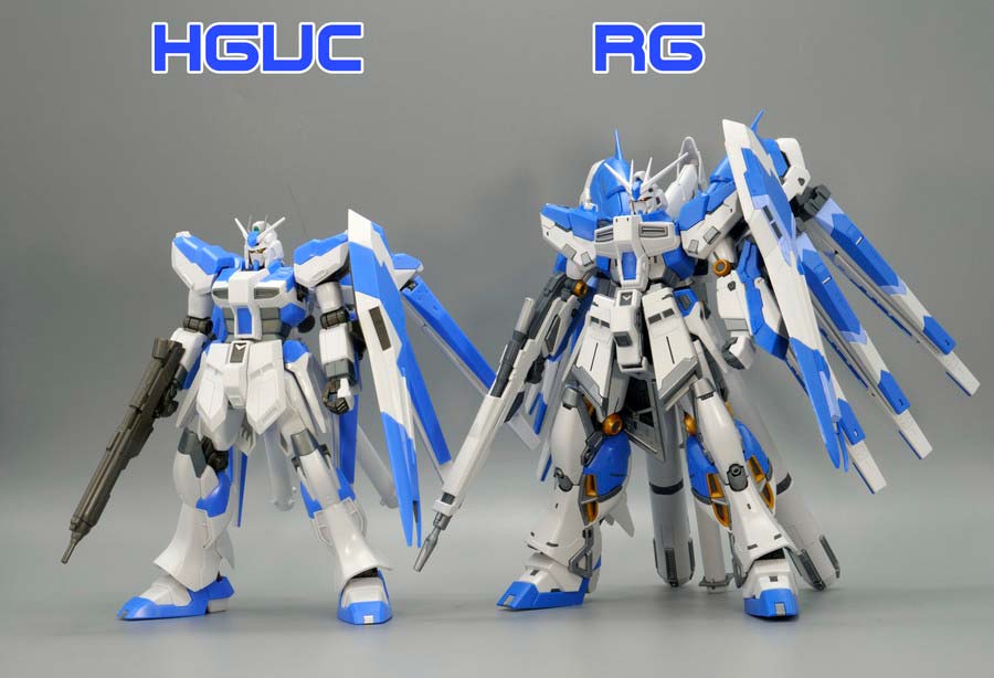 HGUCとRG Hi-νガンダムの違い・比較ガンプラ画像です