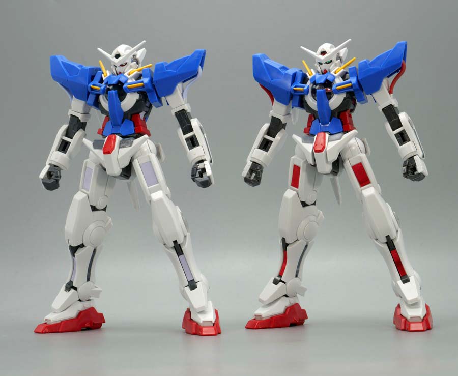 HG GNアームズTYPE-E + ガンダムエクシア（トランザムモード）のガンプラレビュー画像です