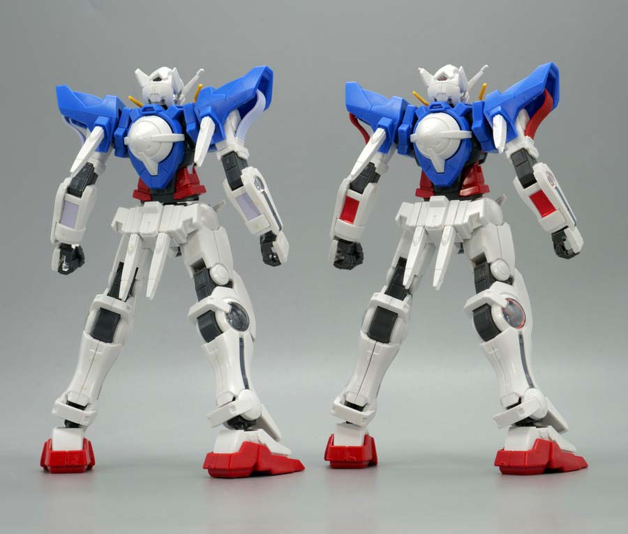 HG GNアームズTYPE-E + ガンダムエクシア（トランザムモード）のガンプラレビュー画像です