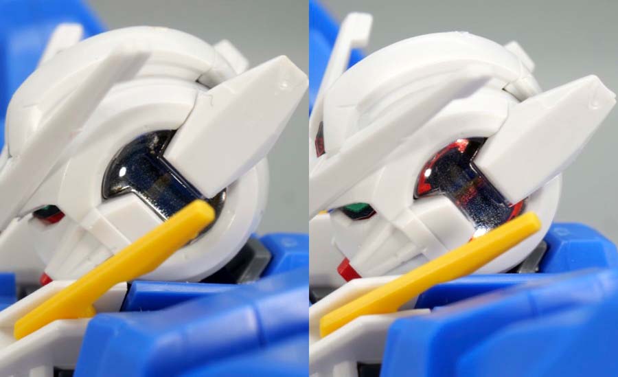 HG GNアームズTYPE-E + ガンダムエクシア（トランザムモード）のガンプラレビュー画像です