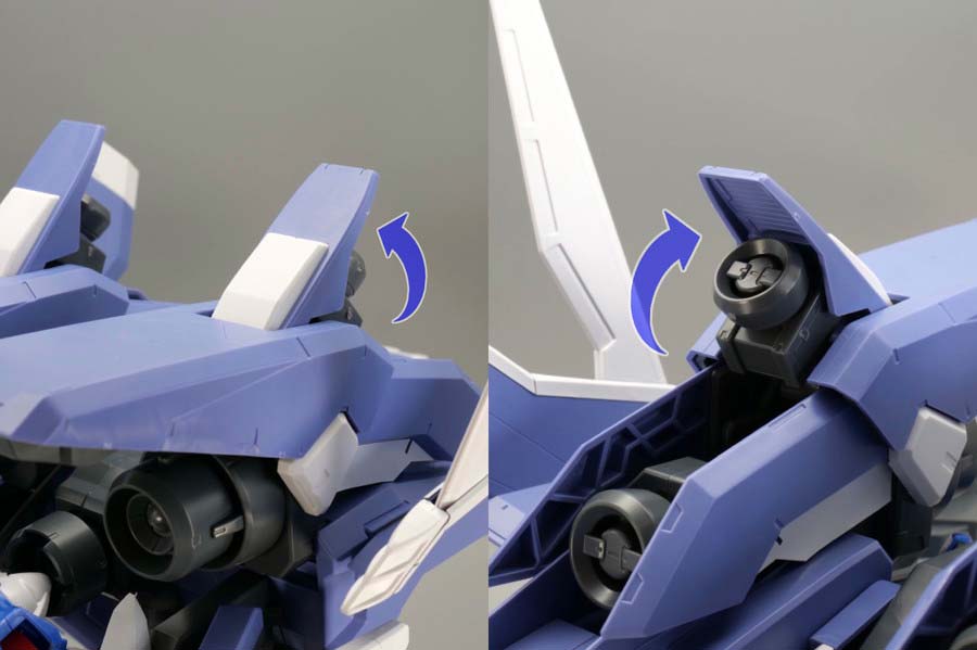 HG GNアームズTYPE-E + ガンダムエクシア（トランザムモード）のガンプラレビュー画像です