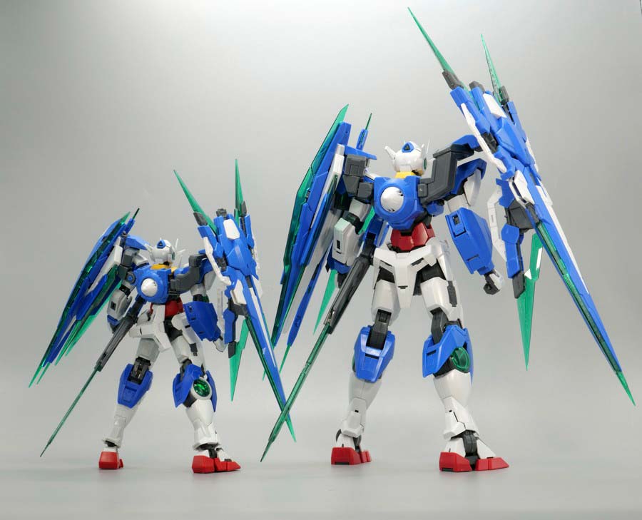 MG ダブルオークアンタ フルセイバーのガンプラレビュー画像です