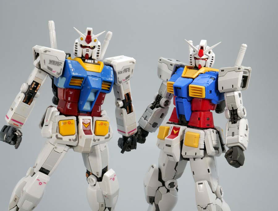 RG RX-78-2 ガンダムとVer.2.0の比較・違いのガンプラ画像です