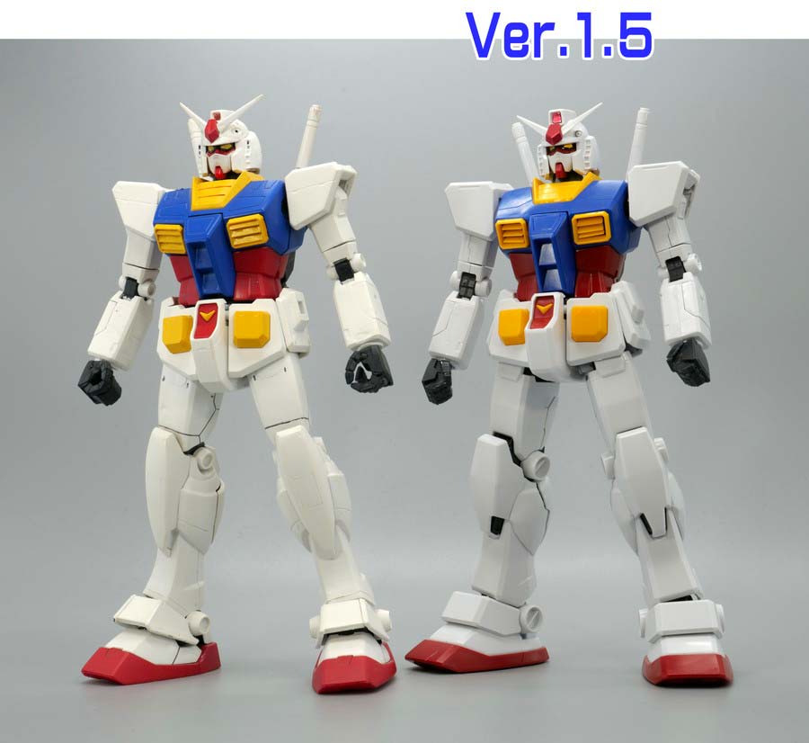 MG RX-78-2ガンダム Ver.1.5のガンプラレビュー画像です