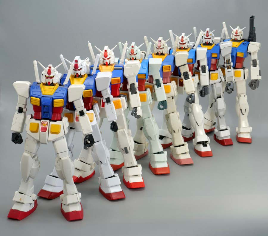 MG RX-78-2ガンダム バリエーションの比較・違いガンプラ画像です