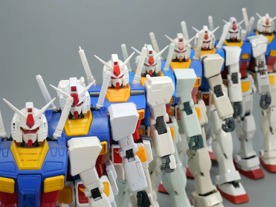 MG RX-78-2ガンダム バリエーションの比較・違いガンプラ画像です