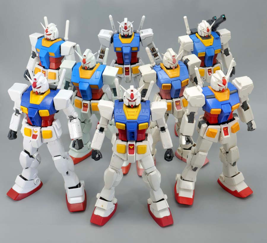 MG RX-78-2ガンダム バリエーションの比較・違いガンプラ画像です