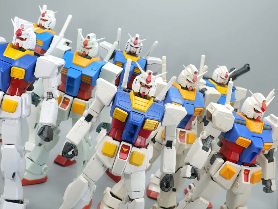 MG RX-78-2ガンダム バリエーションの比較・違いガンプラ画像です