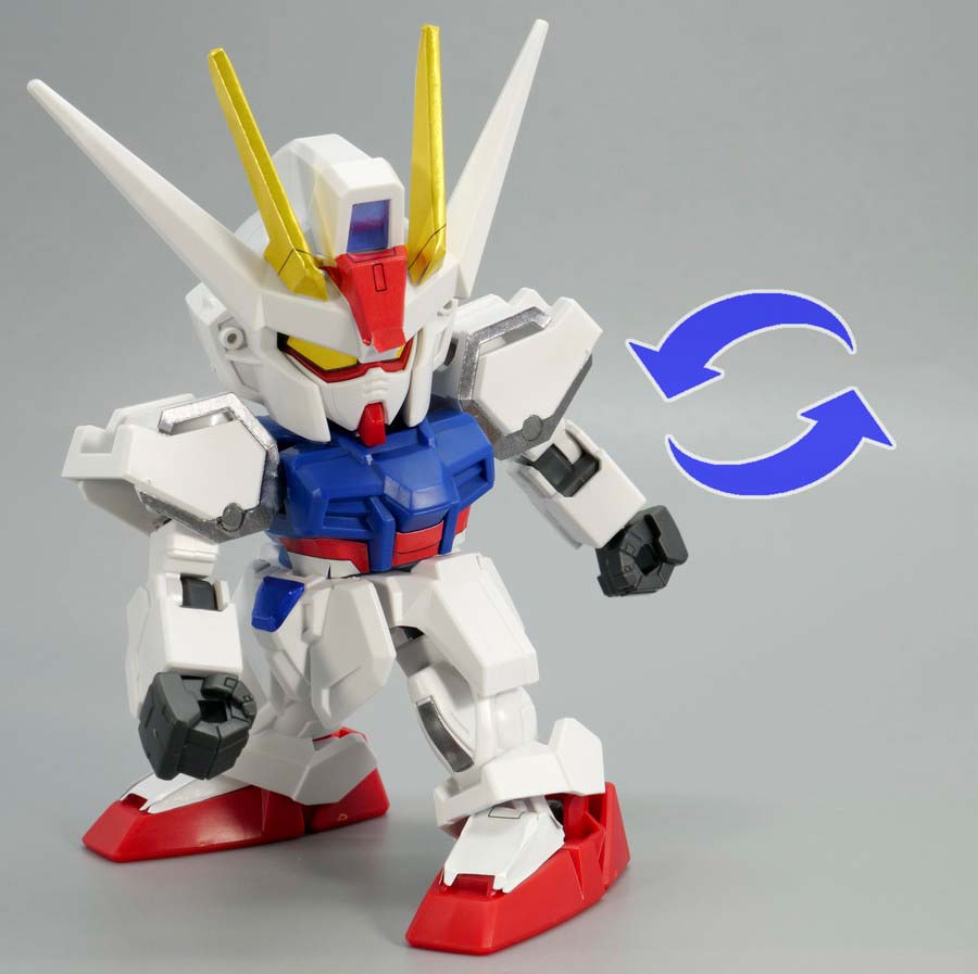 EXスタンダード（SDEX）エールストライクガンダムのガンプラレビュー画像です