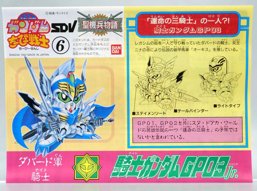 ちーびー戦士 騎士ガンダムGP03Jr.のガンプラレビュー画像です
