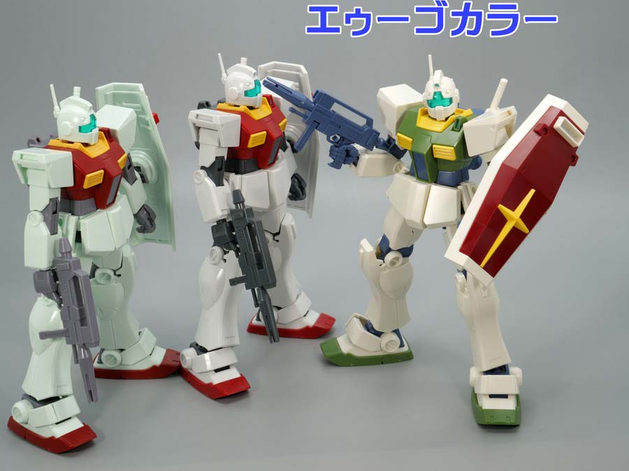 HGガンダムベース限定 ジム／ジムII／ジムIIIセットのガンプラレビュー画像です