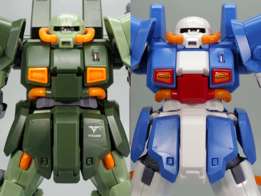 HGハイザック・カスタムとホビーハイザックの比較ガンプラ画像です