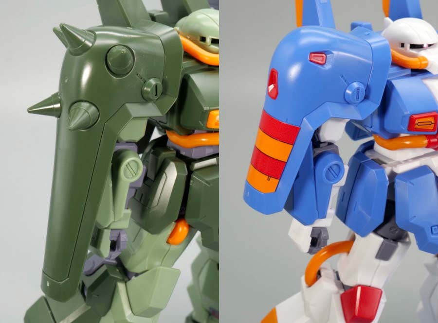 HGハイザック・カスタムとホビーハイザックの比較ガンプラ画像です