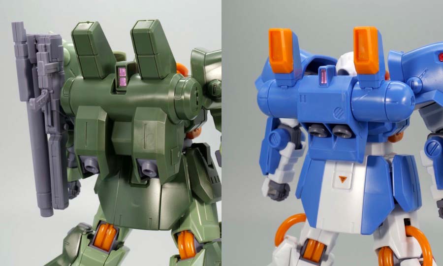 HGハイザック・カスタムとホビーハイザックの比較ガンプラ画像です