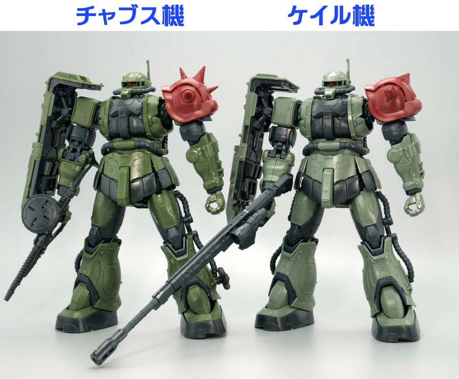 ＨＧ 1/144 ザクIIＦ型 チャブス機＆ケイル機＋無識別型ザクII ソラリ機再現パーツセット(復讐のレクイエム)のガンプラレビュー画像です