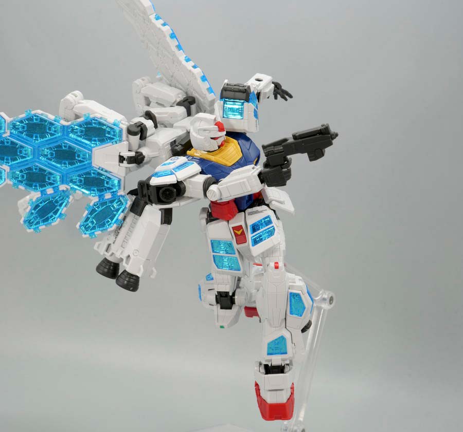 1/144 RX-78F00/Eガンダム（グラスフェザー装備）』のガンプラレビュー画像です
