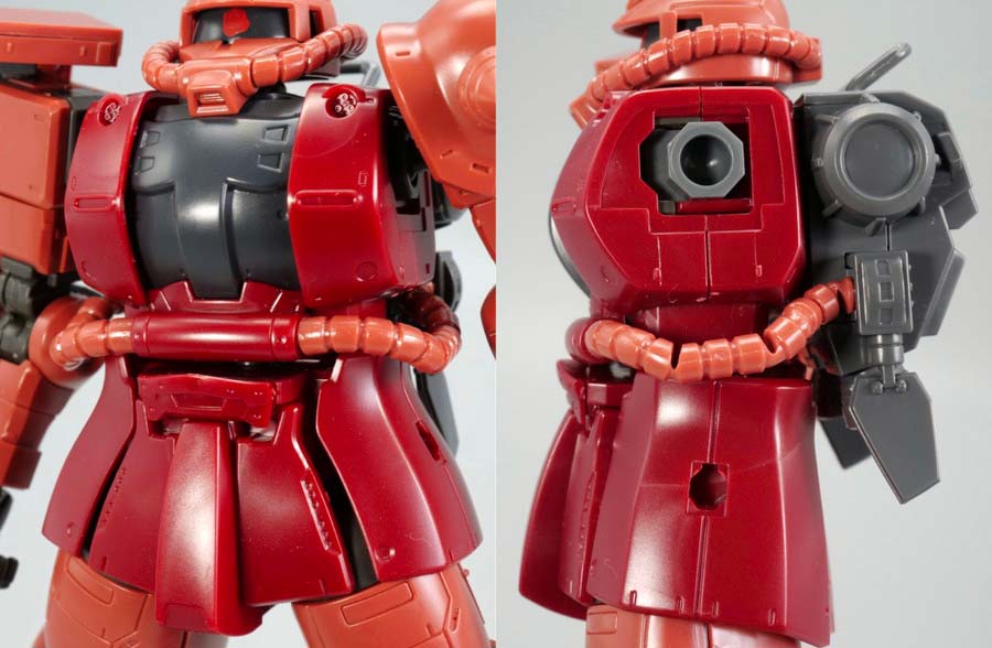 HGシャア専用高機動型ザクIIのガンプラレビュー画像です