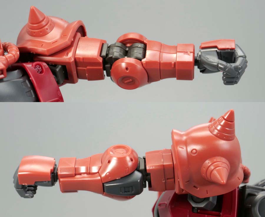 HGシャア専用高機動型ザクIIのガンプラレビュー画像です