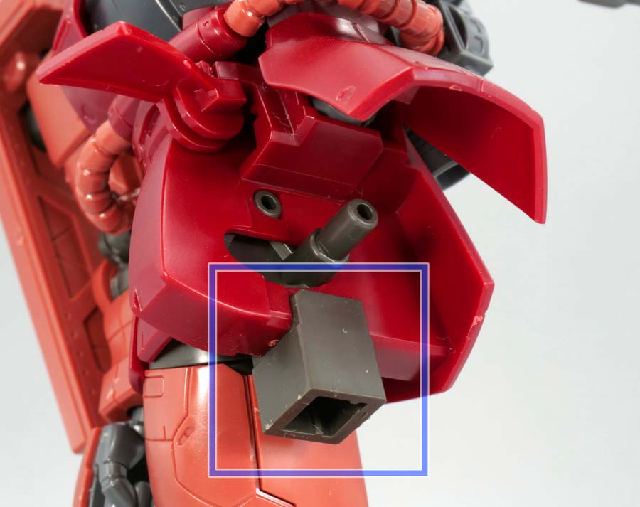 HGシャア専用高機動型ザクIIのガンプラレビュー画像です