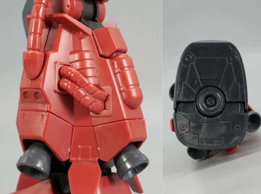 HGシャア専用高機動型ザクIIのガンプラレビュー画像です