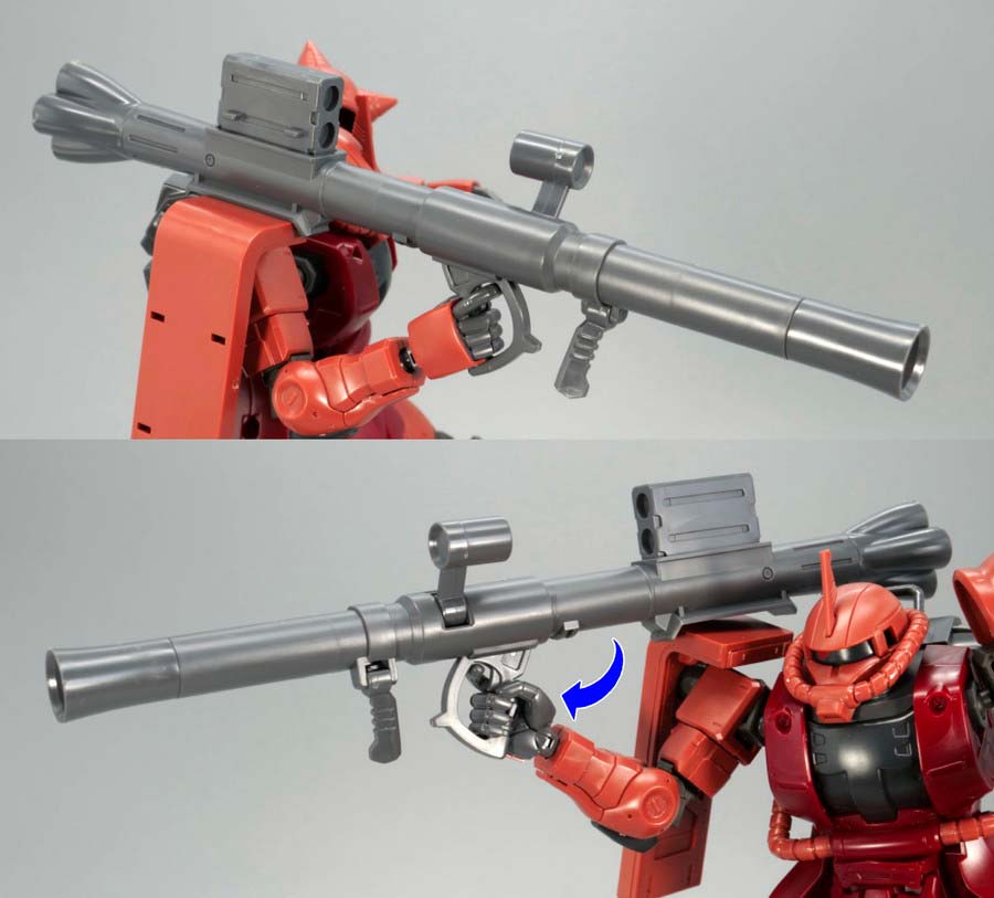 HGシャア専用高機動型ザクIIのガンプラレビュー画像です