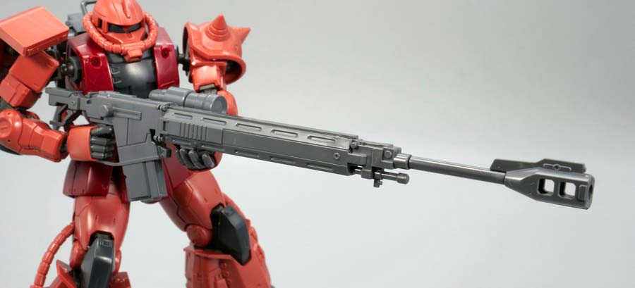 HGシャア専用高機動型ザクIIのガンプラレビュー画像です