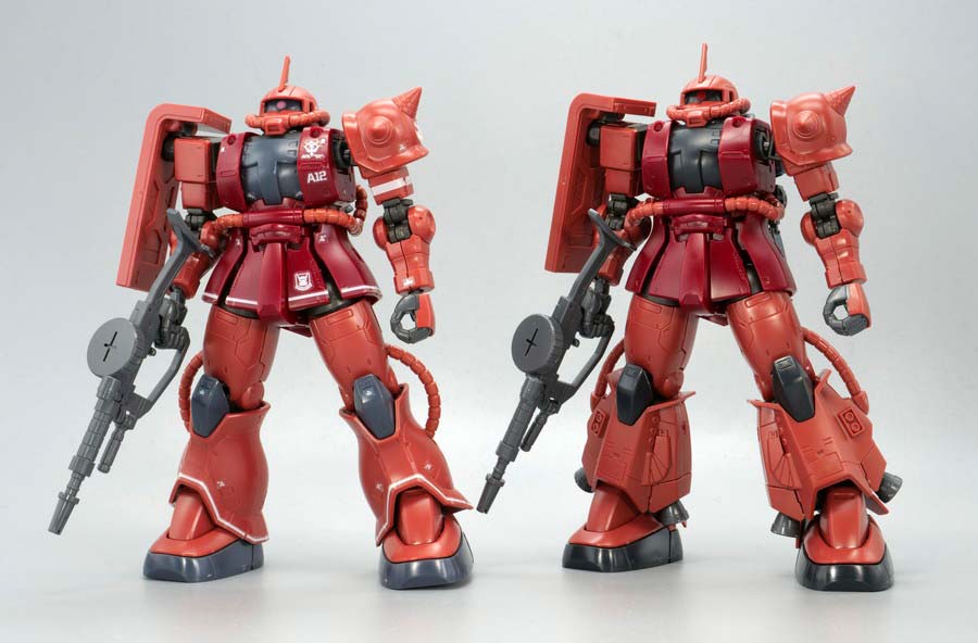 HGシャア専用高機動型ザクIIのガンプラレビュー画像です