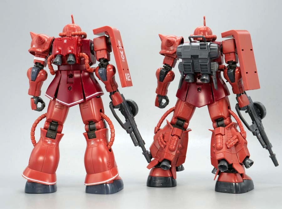 HGシャア専用高機動型ザクIIのガンプラレビュー画像です