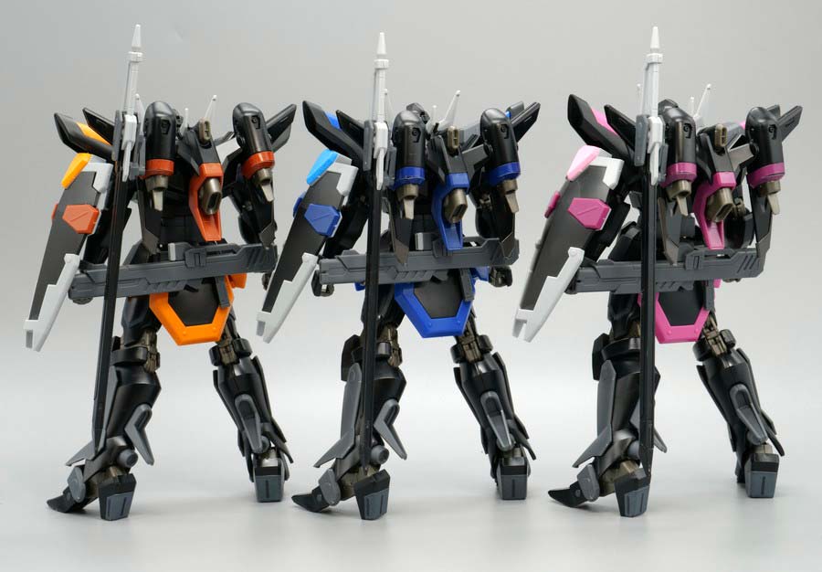 HGブラックナイトスコードルドラ リデラード機&ダニエル機&リュー機 セットのガンプラレビュー画像です