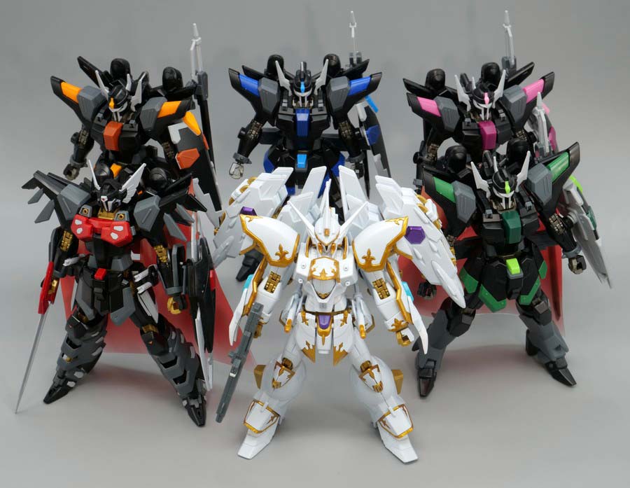 HGブラックナイトスコードのガンプラバュリエーション画像です
