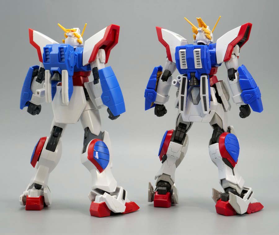HGFCとRGシャイニングガンダム ノーマルモードのガンプラ比較画像です