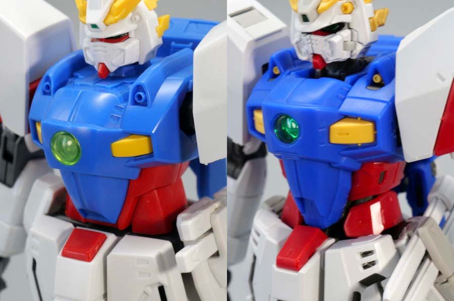 HGFCとRGシャイニングガンダム ノーマルモードのガンプラ比較画像です