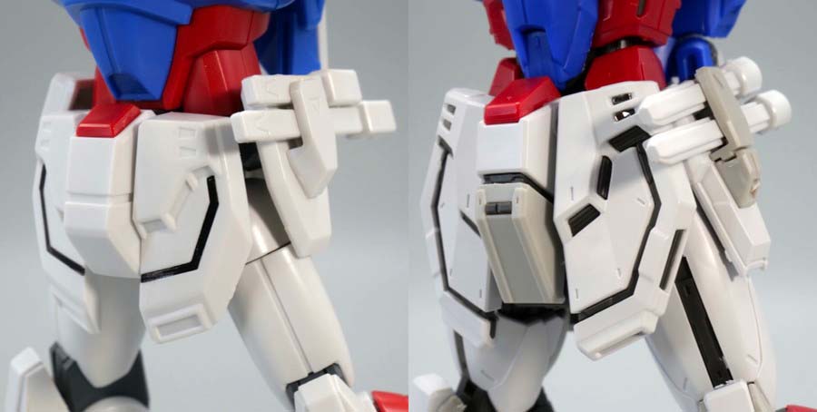 HGFCとRGシャイニングガンダム ノーマルモードのガンプラ比較画像です