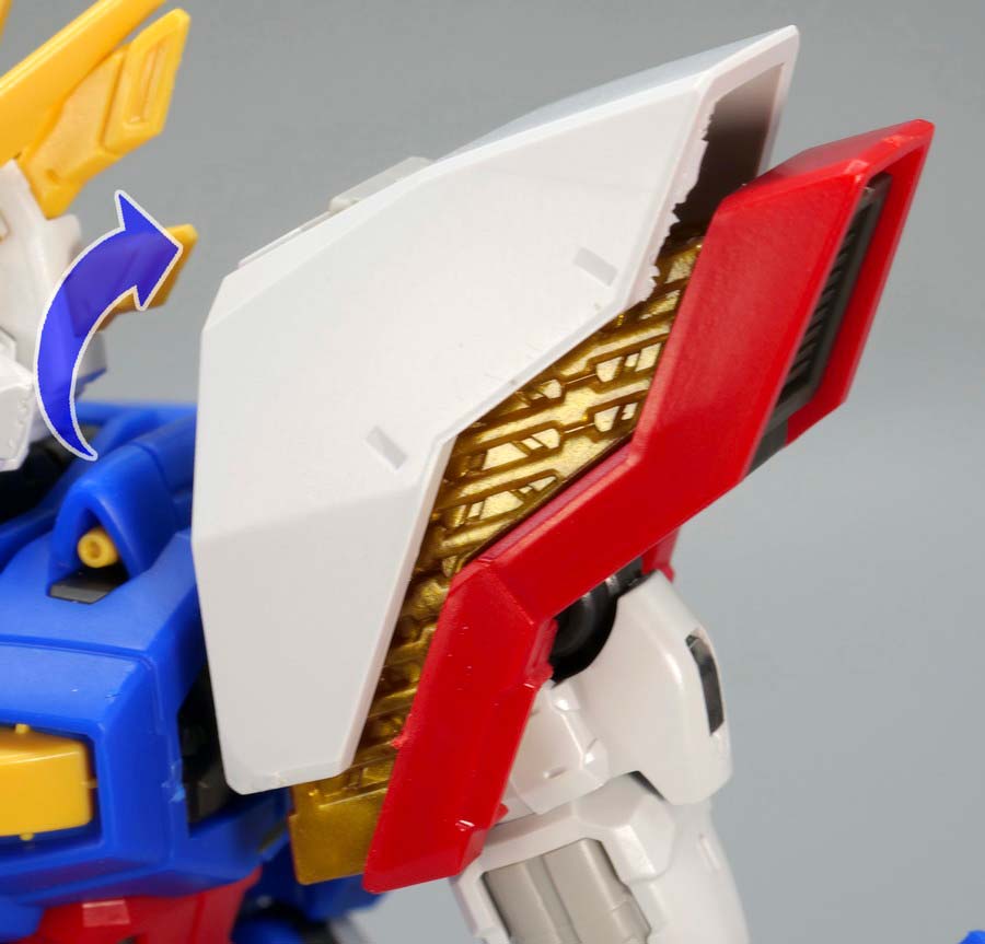 RGシャイニングガンダム スーパーモードのガンプラレビュー画像です