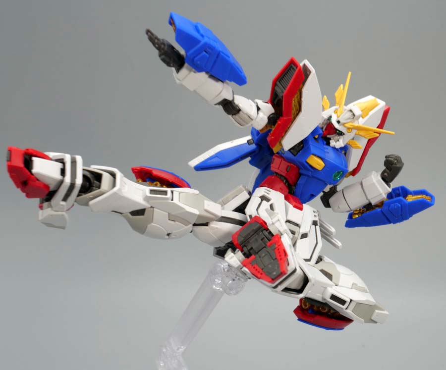 RGシャイニングガンダム スーパーモードのガンプラレビュー画像です