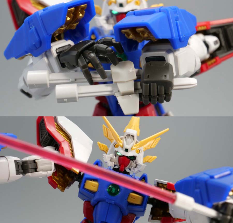 RGシャイニングガンダム スーパーモードのガンプラレビュー画像です