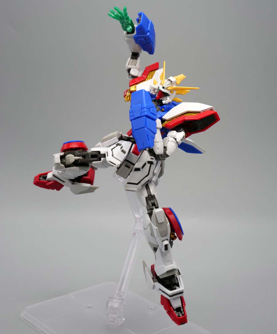 RGシャイニングガンダム スーパーモードのガンプラレビュー画像です