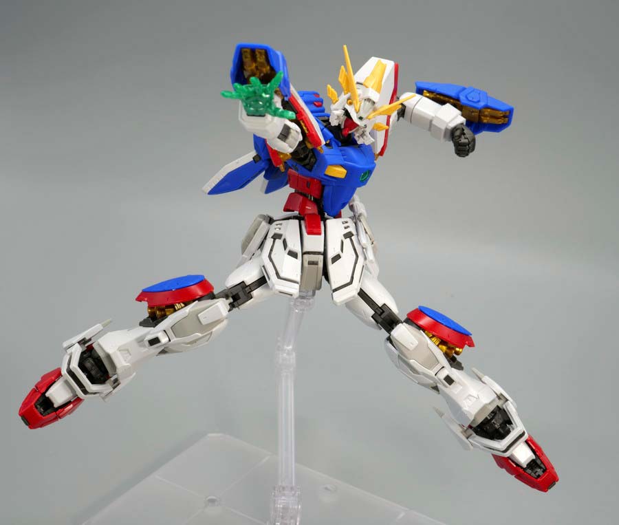 RGシャイニングガンダム スーパーモードのガンプラレビュー画像です