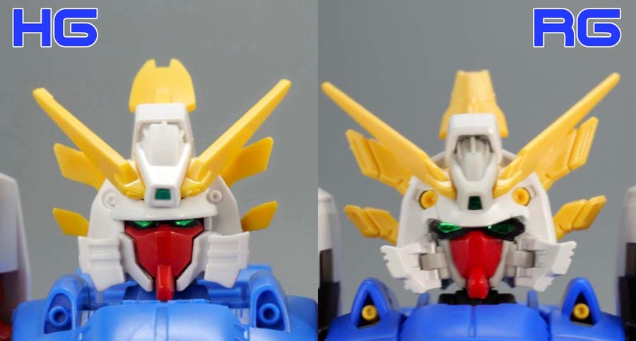 HGFCとRGシャイニングガンダム スーパーモードのガンプラ比較画像です
