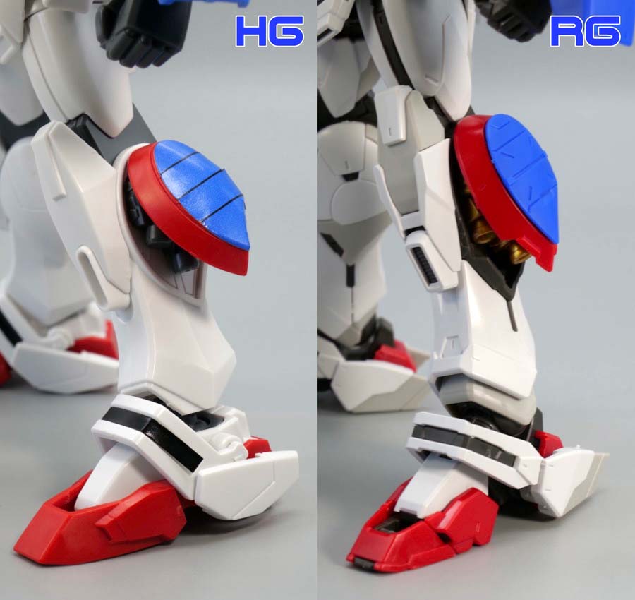 HGFCとRGシャイニングガンダム スーパーモードのガンプラ比較画像です