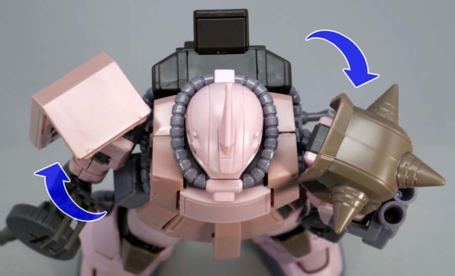 HGザク・デザートタイプ ピンクパンサー隊機のガンプラレビュー画像です