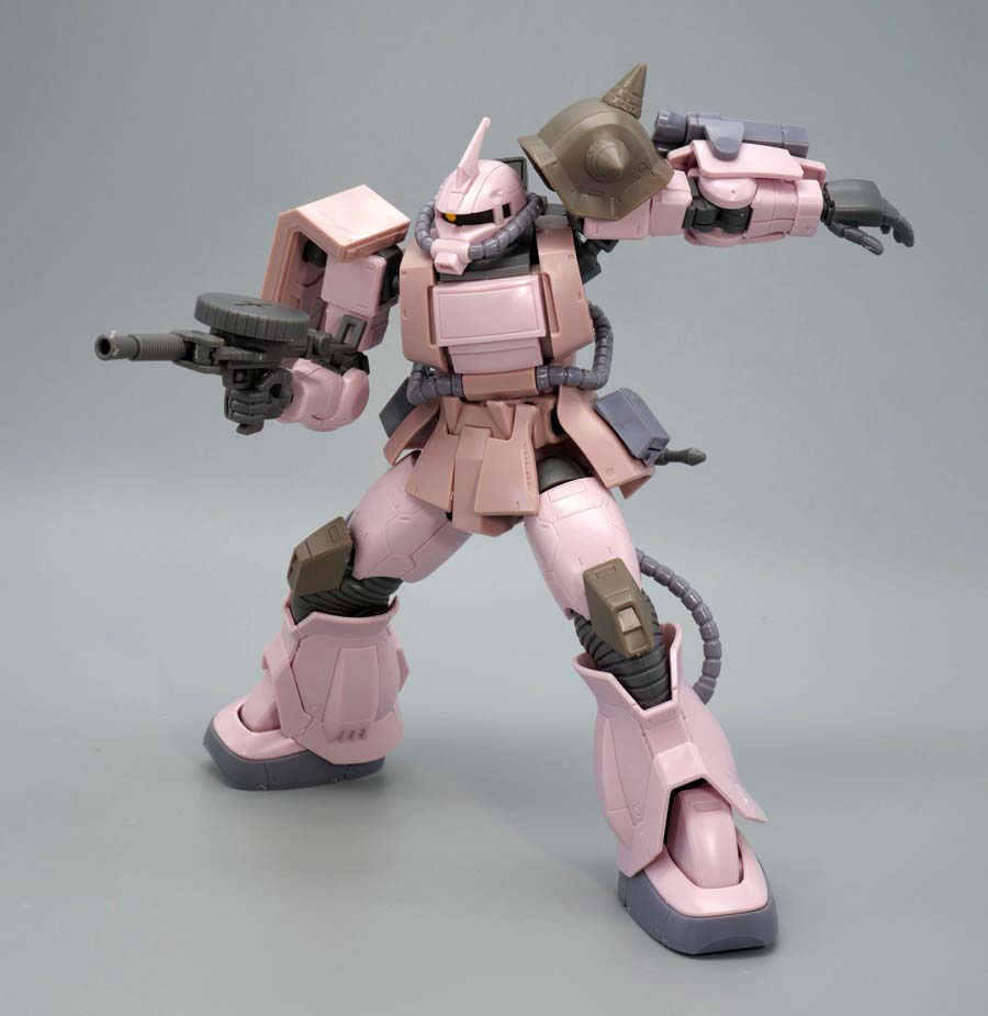 HGザク・デザートタイプ ピンクパンサー隊機のガンプラレビュー画像です
