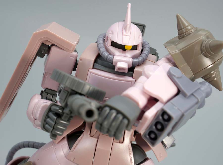 HGザク・デザートタイプ ピンクパンサー隊機のガンプラレビュー画像です