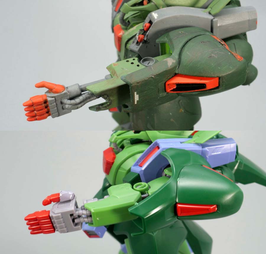旧キットとHGガルスJの比較ガンプラ画像です