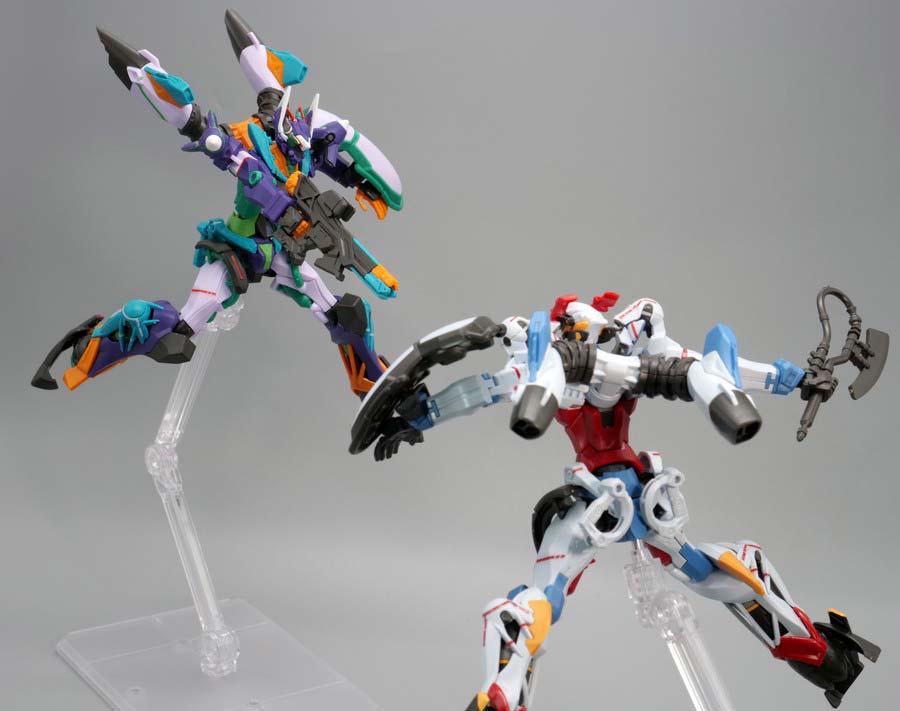 HG GQuuuuuuX（ジークアクス）とGFreD（ジフレド）のガンプラ画像です